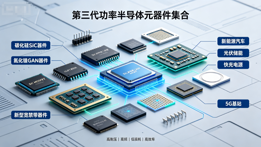 第三代功率半导体核心元器件分类及应用全景解析
